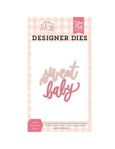 Troquel Sweet baby word Welcome Baby Girl de Echo Park