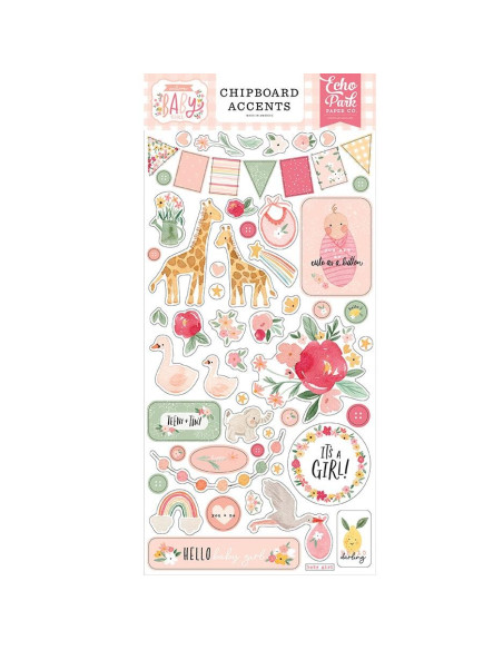 Chipboard Acents Welcome Baby Girl de Echo Park