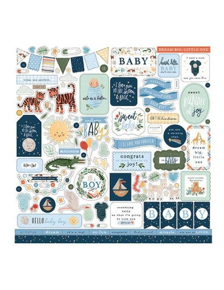 Hoja pegatina Welcome Baby Boy de Echo Park Hoja pegatina Welcome Baby Boy de Echo Park