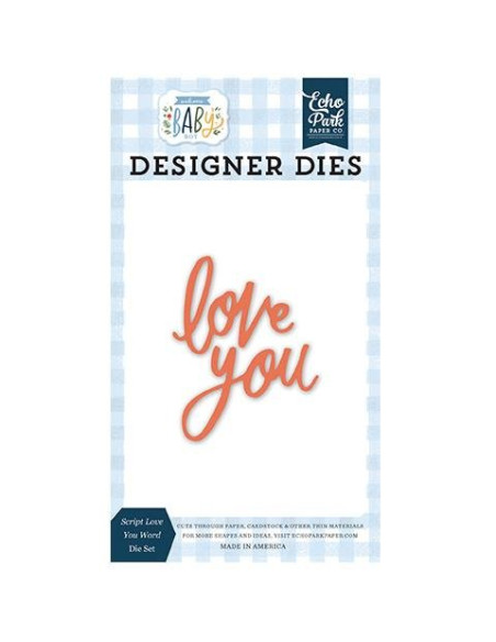 Troquel Script Love you word Welcome Baby Boy de Echo Park