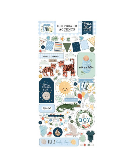 Chipboard Accents Welcome Baby Boy de Echo Park