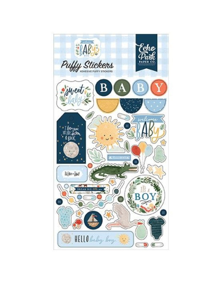 Pegatinas puffy Welcome Baby Boy de Echo Park