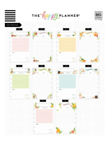 Tarjetas de recetas The Happy Planner Tarjetas de recetas The Happy Planner