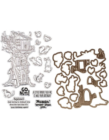 Sello con troquel Woodland Tree Cubbies de Art Impressions