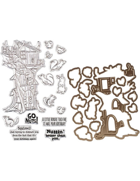 Sello con troquel Woodland Tree Cubbies de Art Impressions