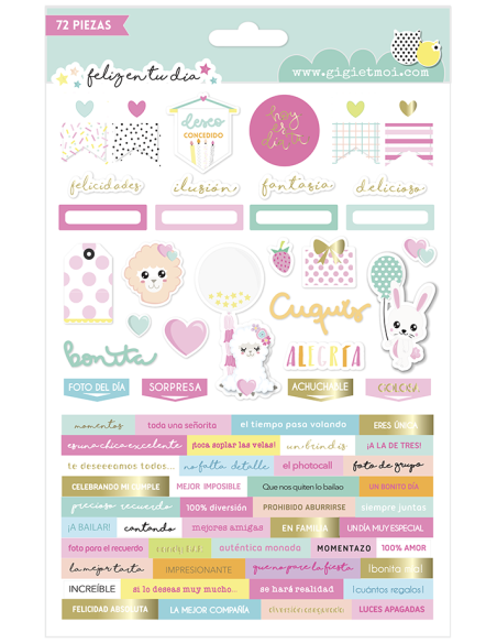Pegatinas Feliz en tu día de Gigi et Moi