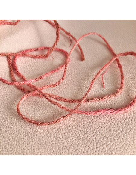 1 metro cordon yute rosa