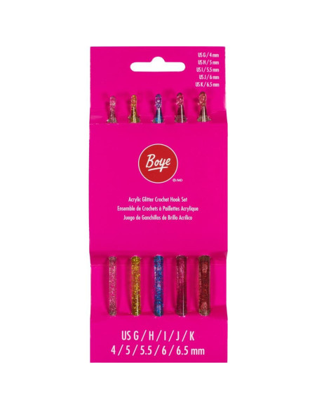 Juego de ganchillos purpurina de Boye