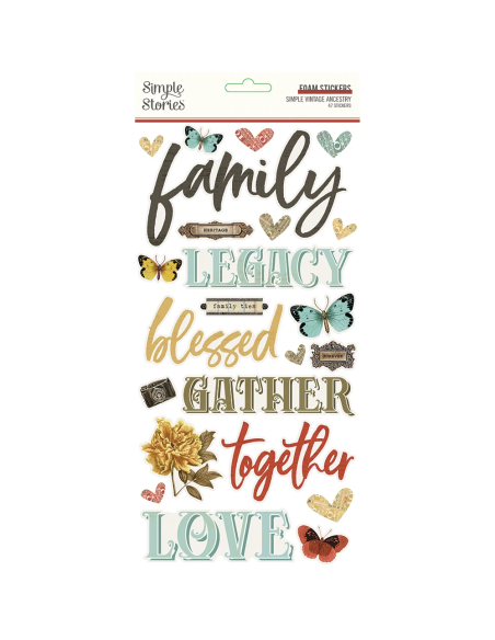 Pegatinas foam Simple Vintage Ancestry de Simple Stories Pegatinas foam Simple Vintage Ancestry de Simple Stories