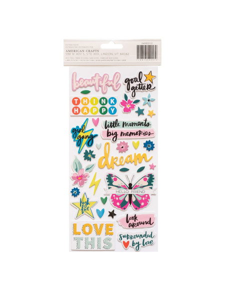 Pegatinas foam frases Brave + Bold de Amy Tangerine