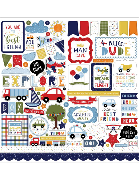 Hoja pegatinas 12" Little Dreamer Boy de Echo Park