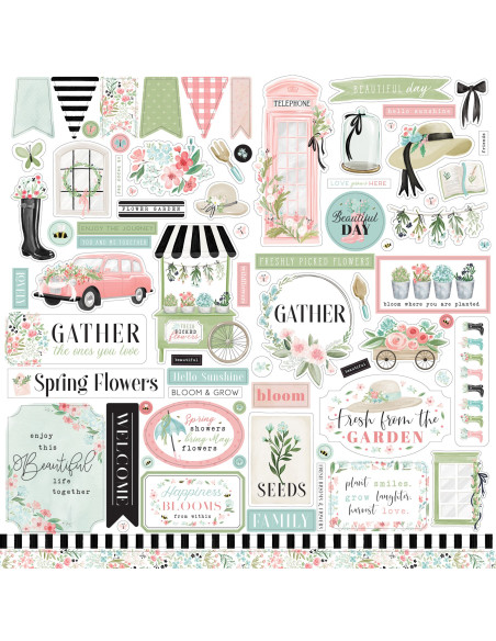 Hoja pegatinas Flower Garden de Cartabella