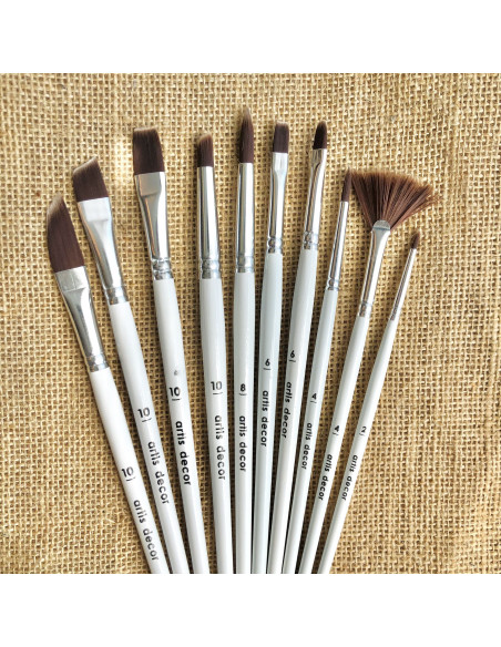 Set 10 pinceles acrílico/acuarela de Decoman