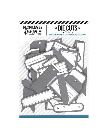 Troquelados etiquetas gris de Florilèges