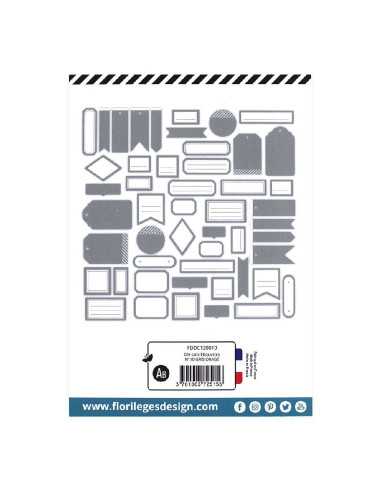 Troquelados etiquetas gris de Florilèges