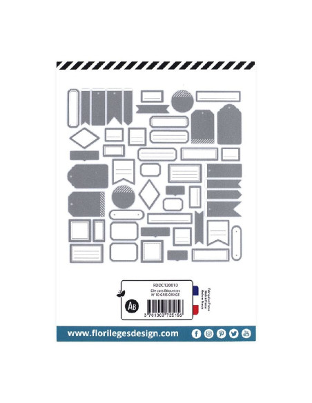 Troquelados etiquetas gris de Florilèges