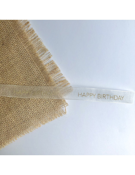 1m de lazo organza Happy Birthday