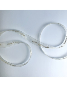 1m de lazo organza Happy Birthday 2