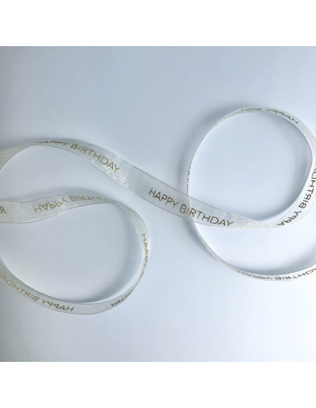 1m de lazo organza Happy Birthday