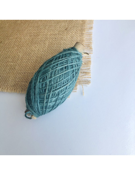 Ovillo cordón lino verde vintage
