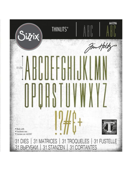 Troquel Thinlits Alphanumeric Upper de Tim Holtz