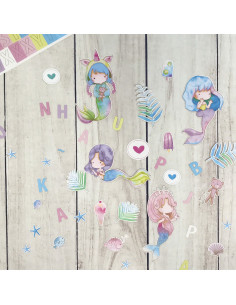 Hoja de troquelados Chibi Sirenas de Paraes 2