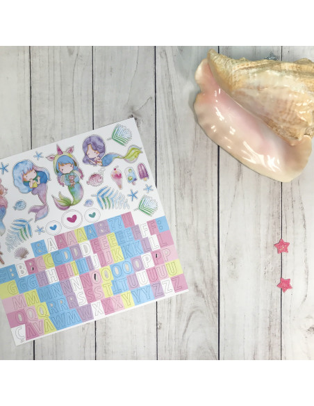Hoja de troquelados Chibi Sirenas de Paraes