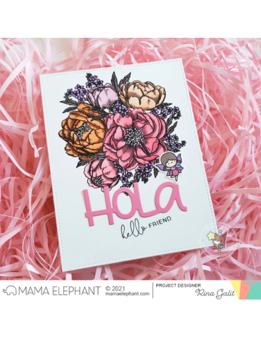 Sello Peony Bouquet de Mama Elephant