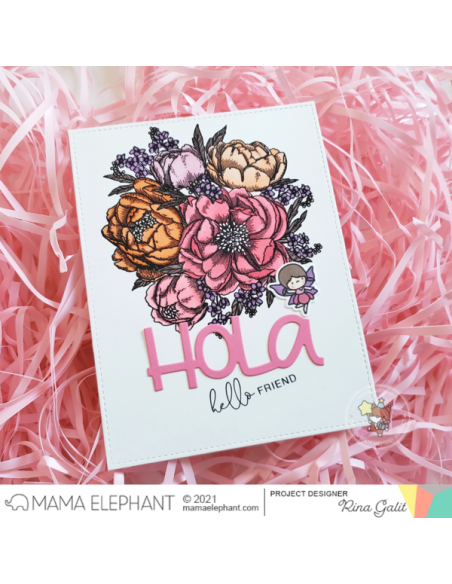 Sello Peony Bouquet de Mama Elephant
