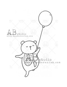 Sello Bear with balloon de AB Studio