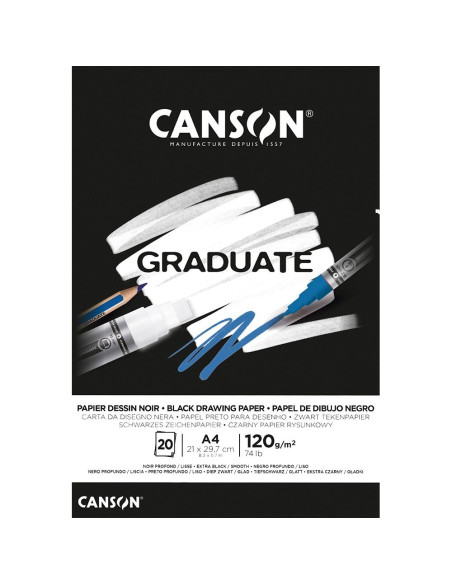 Bloc Graduate Dessin Noir A4 (20hojas) 120gr