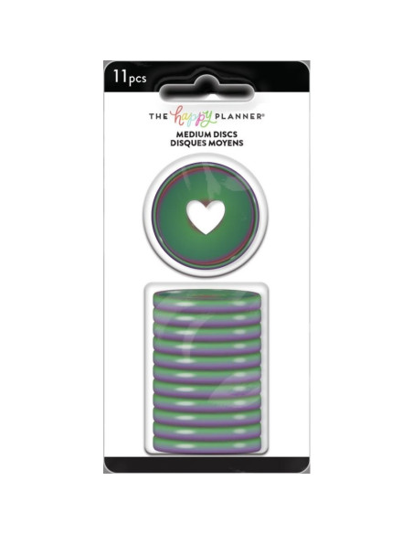 Anillas medianas metálicas iriscente Happy Planner