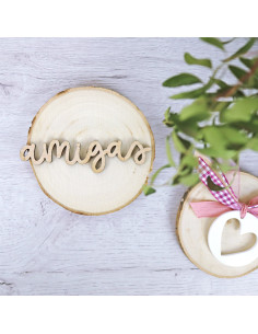 Adorno madera amigas