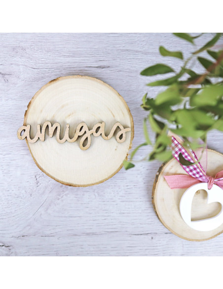 Adorno madera amigas