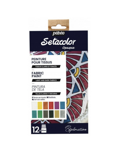 Set 12 pintura de tela Pébeo 20ml