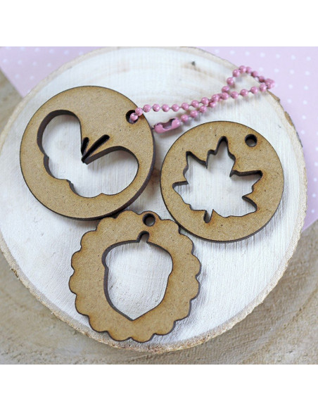 Set medallones Golpiño de madera DM