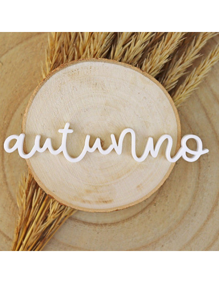 palabra acrílica Autunno en blanco