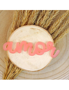 palabra acrílica Amor en rosita