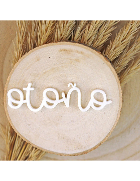 palabra acrílica Otoño en blanco