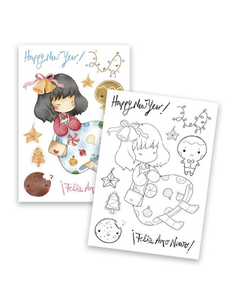 Sello adornos Chibi-navidad
