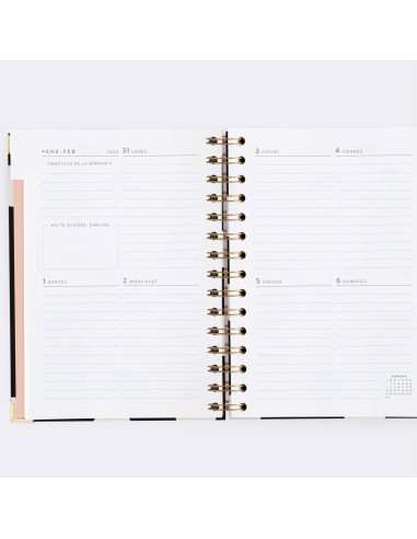 AGENDA SEMANAL 2022. NEGRA. MEDIANA