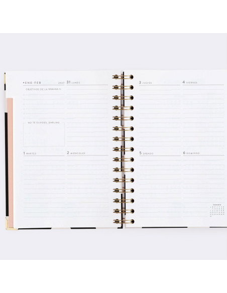 AGENDA SEMANAL 2022. NEGRA. MEDIANA