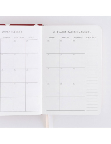 AGENDA SEMANAL 2022. CARMÍN. MINI