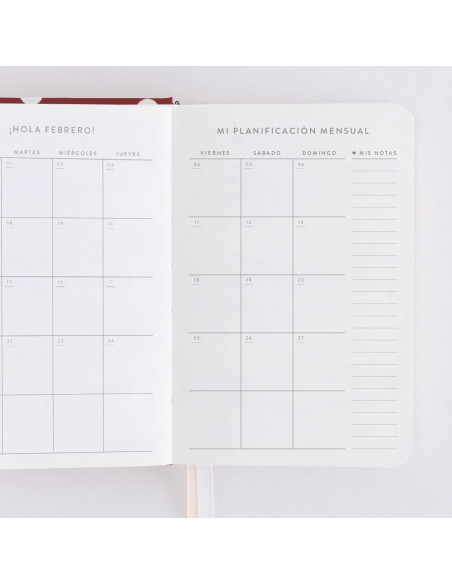 AGENDA SEMANAL 2022. CARMÍN. MINI