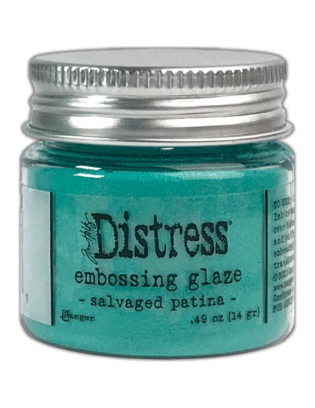 Polvos de Embossing Distress Glaze Salvaged Patina, de Tim Holtz