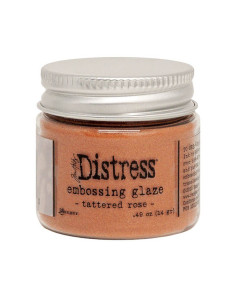 Polvos de Embossing Distress Glaze Tattered Rose, de Tim Holtz