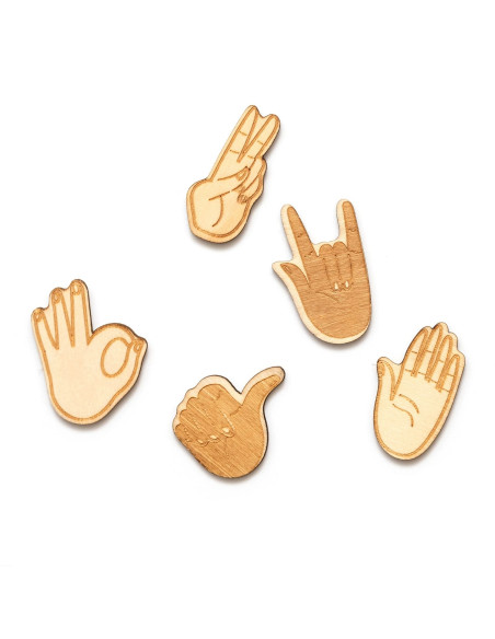 Adornos manos  de madera American Craft