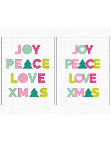 Troquel Joy, Peace, Love de My Favorite Things