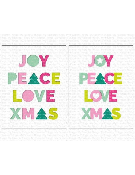 Troquel Joy, Peace, Love de My Favorite Things