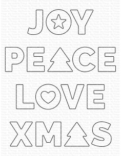 Troquel Joy, Peace, Love de My Favorite Things